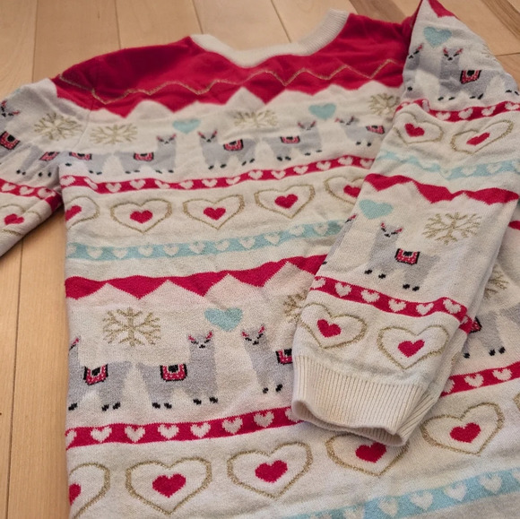 Llama Christmas Sweatshirt 8  US - Picture 1 of 3